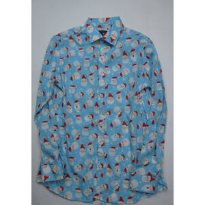 men's SIMON BANKS Christmas button up, Santa, small, NEW